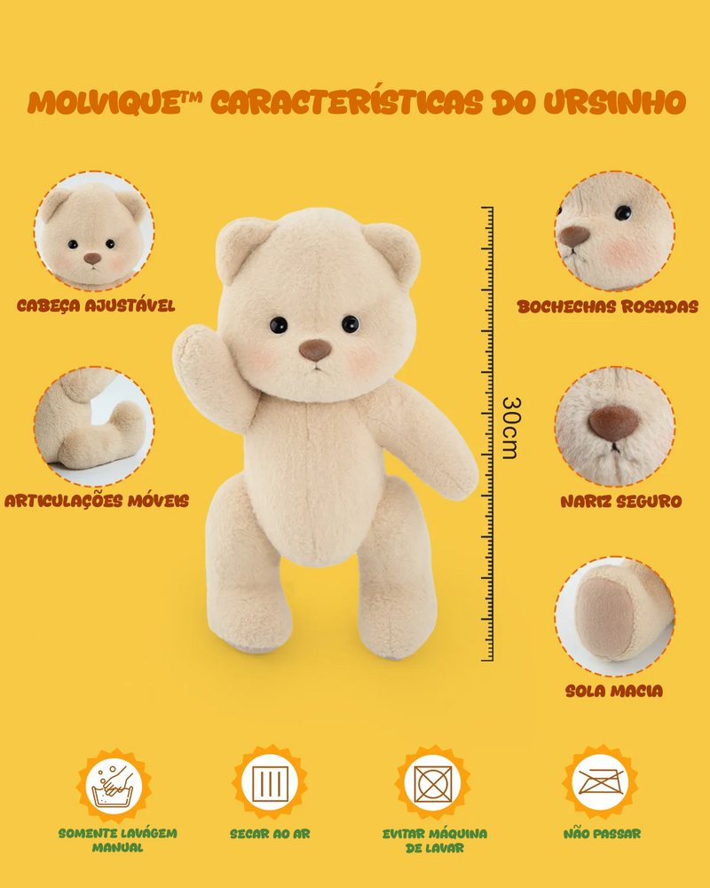 Urso Branco Peludo™ | Urso de Pelúcia Feito à Mão