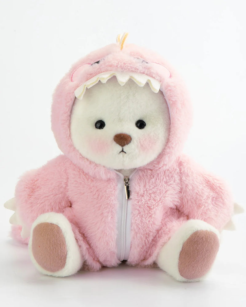 Urso Dinossauro Peludo Rosa™ | Urso de Pelúcia Feito à Mão