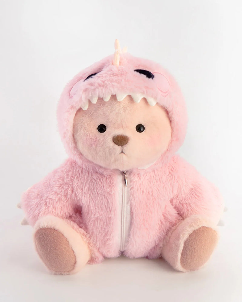Urso Dinossauro Peludo Rosa™ | Urso de Pelúcia Feito à Mão