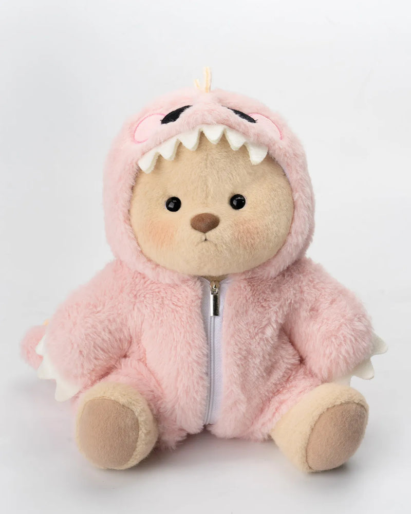 Urso Dinossauro Peludo Rosa™ | Urso de Pelúcia Feito à Mão
