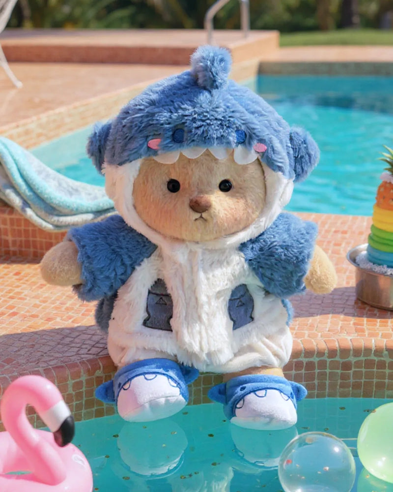 Urso Tubarão Peludo Azul™ | Urso de Pelúcia Feito à Mão