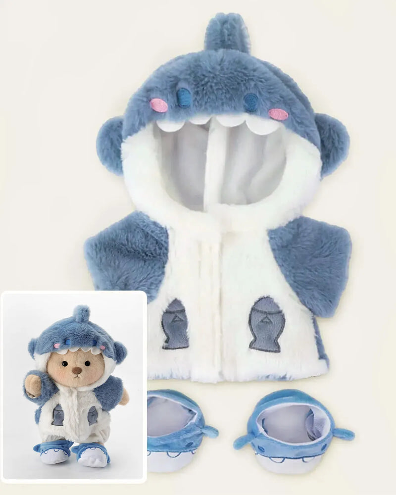 Urso Tubarão Peludo Azul™ | Urso de Pelúcia Feito à Mão