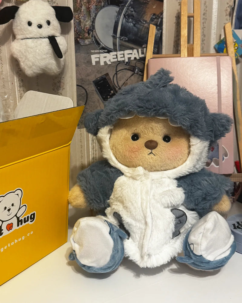 Urso Tubarão Peludo Azul™ | Urso de Pelúcia Feito à Mão