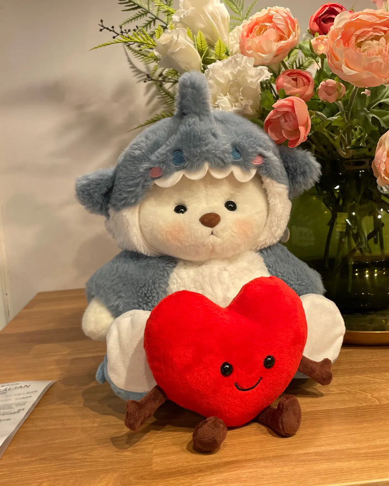 Urso Tubarão Peludo Azul™ | Urso de Pelúcia Feito à Mão