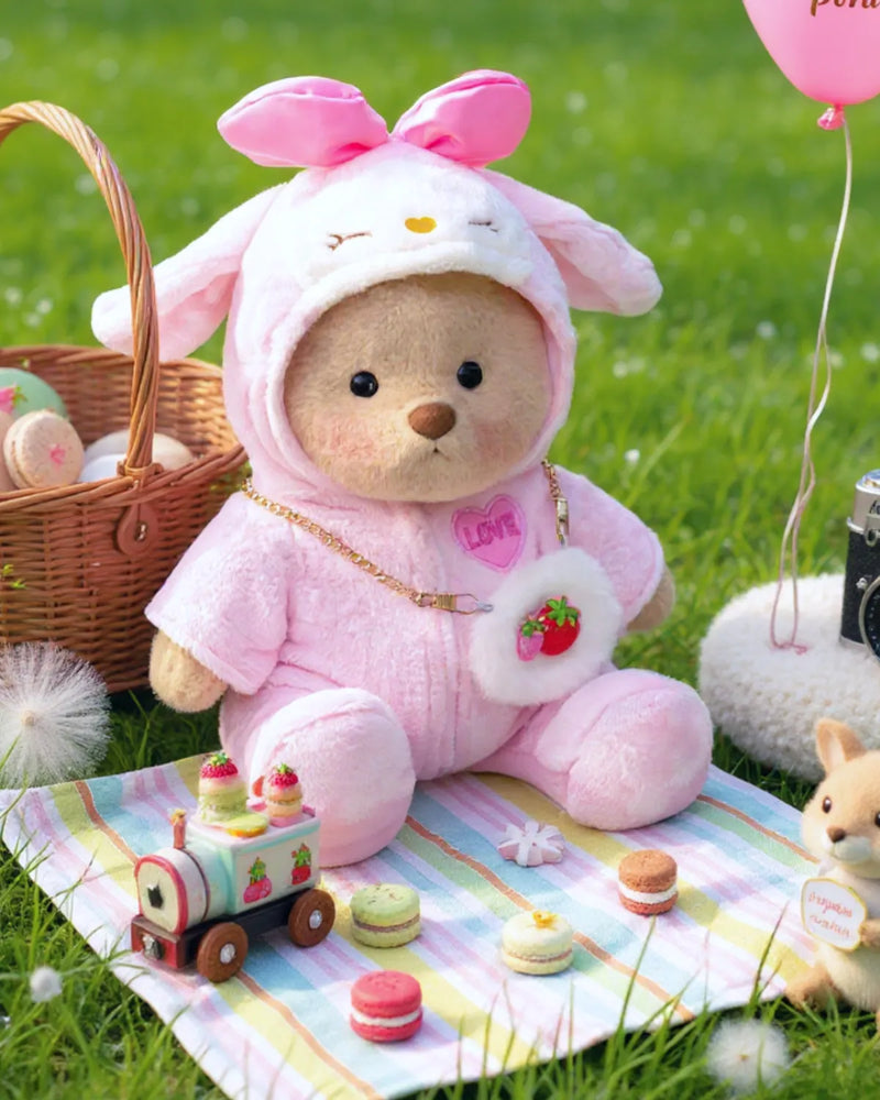 Urso Morango Peludo™ | Urso de Pelúcia Feito à Mão