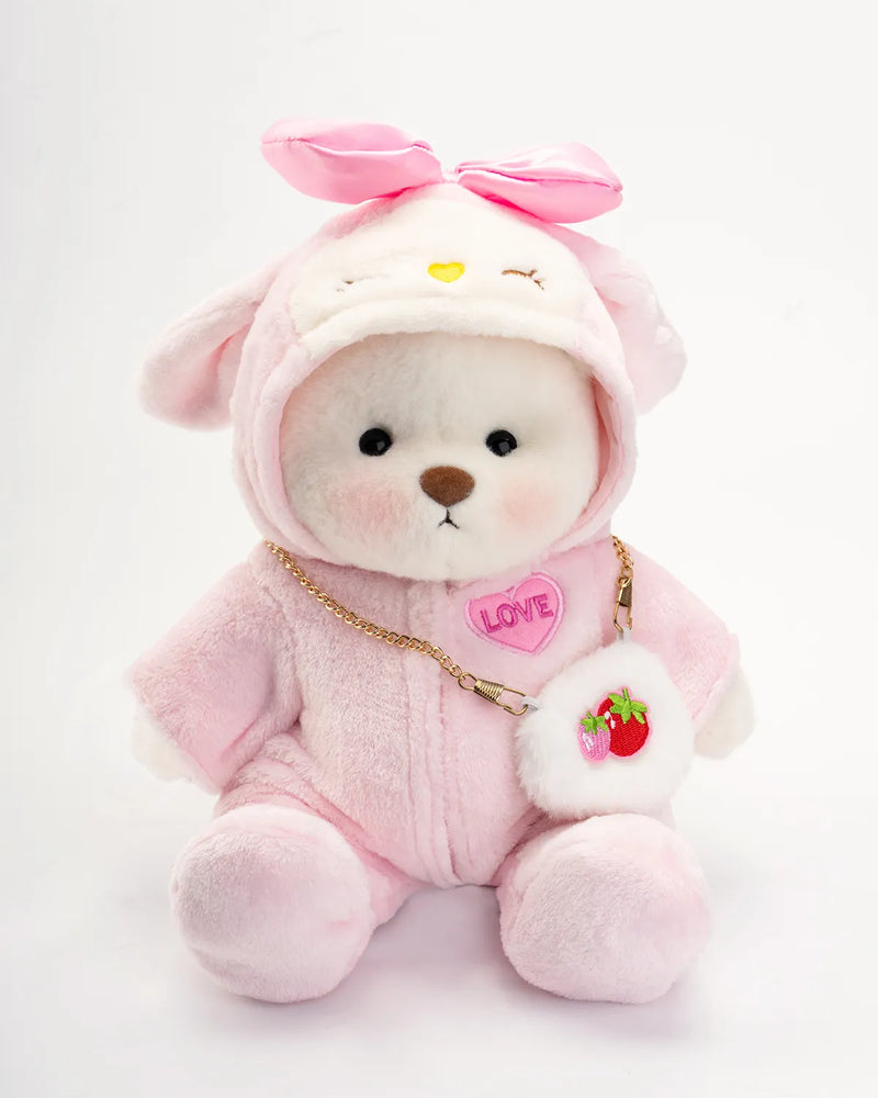 Urso Morango Peludo™ | Urso de Pelúcia Feito à Mão