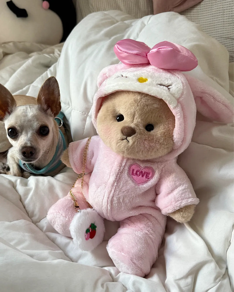 Urso Morango Peludo™ | Urso de Pelúcia Feito à Mão
