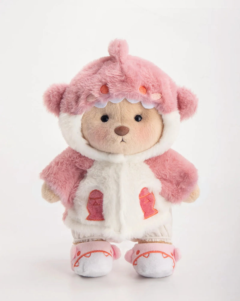 Urso Tubarão Peludo Rosa™ | Urso de Pelúcia Feito à Mão