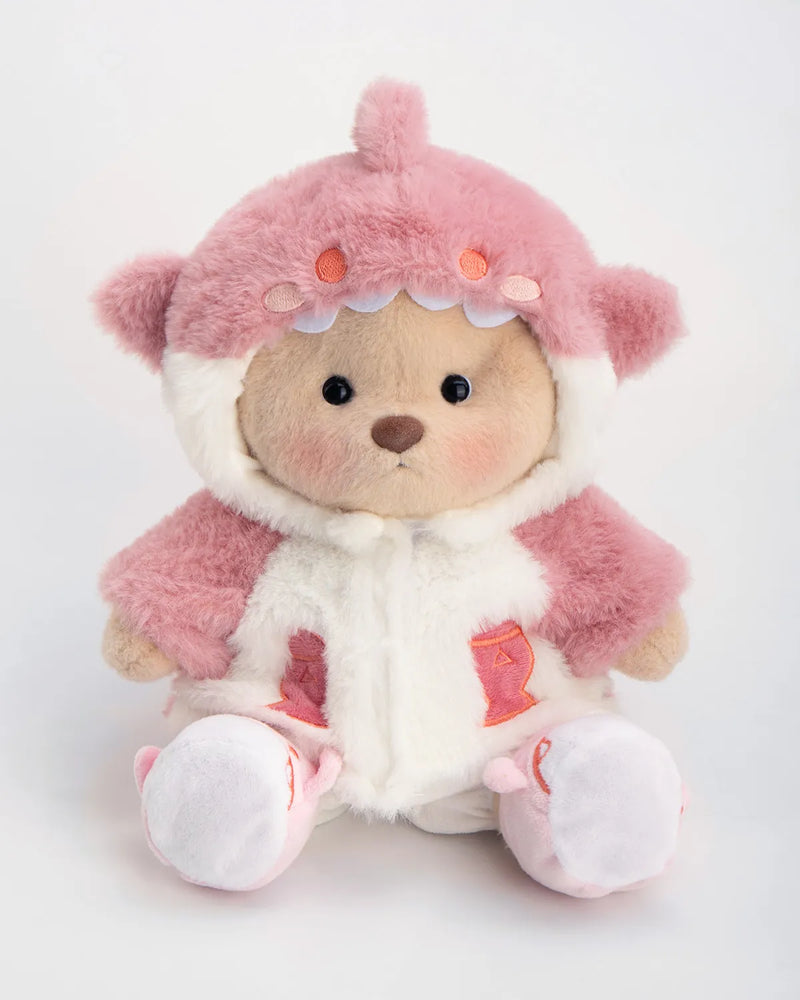Urso Tubarão Peludo Rosa™ | Urso de Pelúcia Feito à Mão
