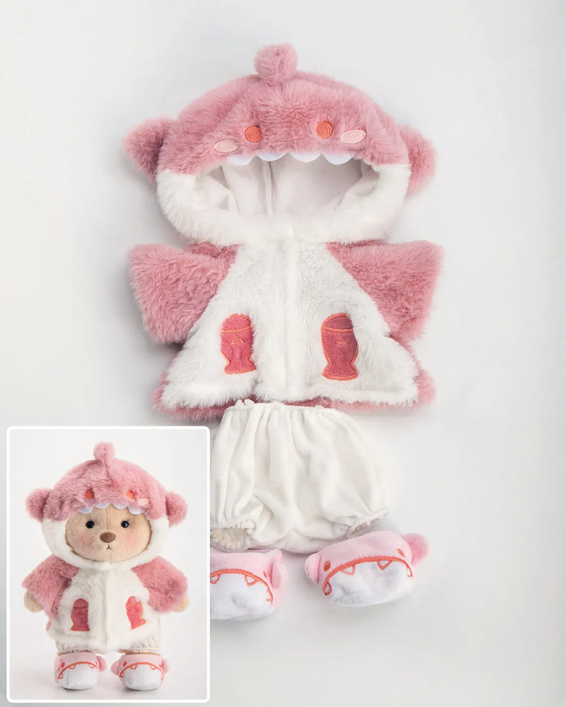 Urso Tubarão Peludo Rosa™ | Urso de Pelúcia Feito à Mão