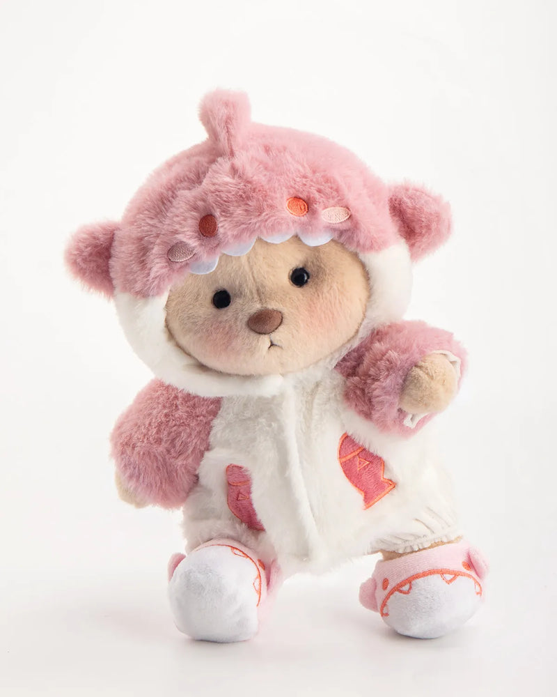 Urso Tubarão Peludo Rosa™ | Urso de Pelúcia Feito à Mão
