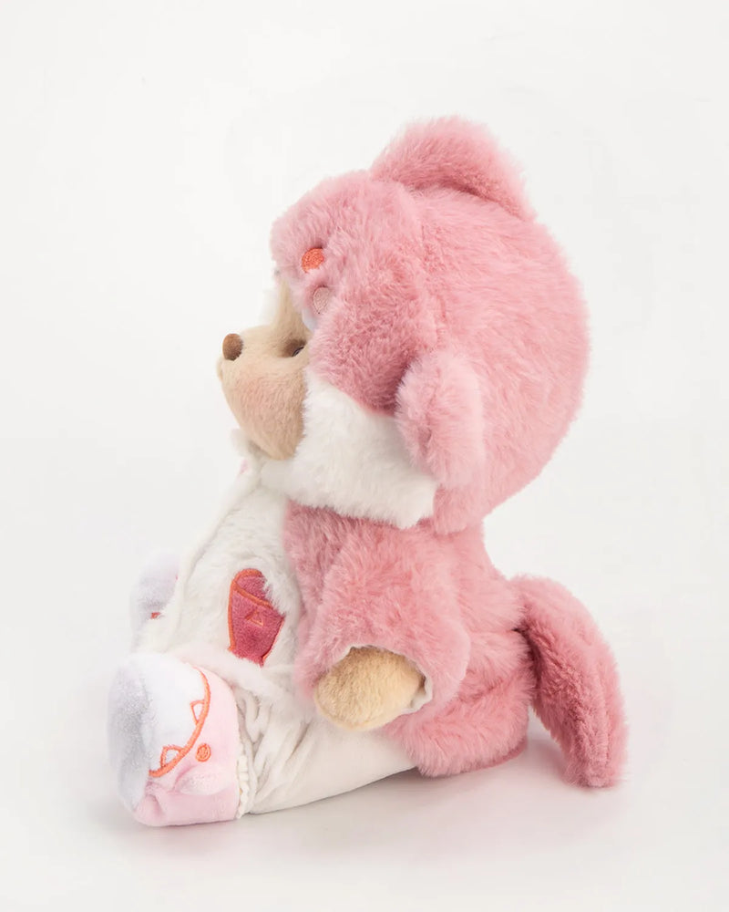 Urso Tubarão Peludo Rosa™ | Urso de Pelúcia Feito à Mão