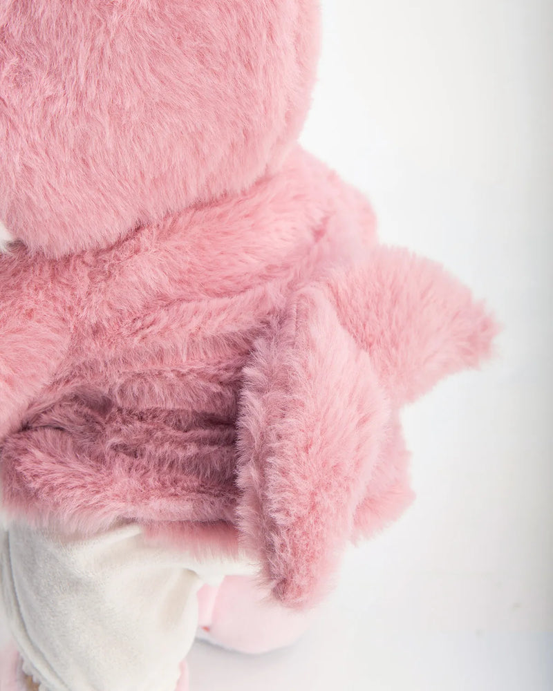 Urso Tubarão Peludo Rosa™ | Urso de Pelúcia Feito à Mão