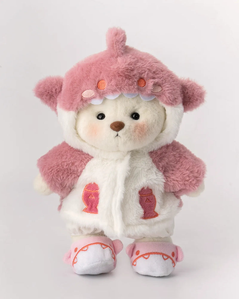 Urso Tubarão Peludo Rosa™ | Urso de Pelúcia Feito à Mão