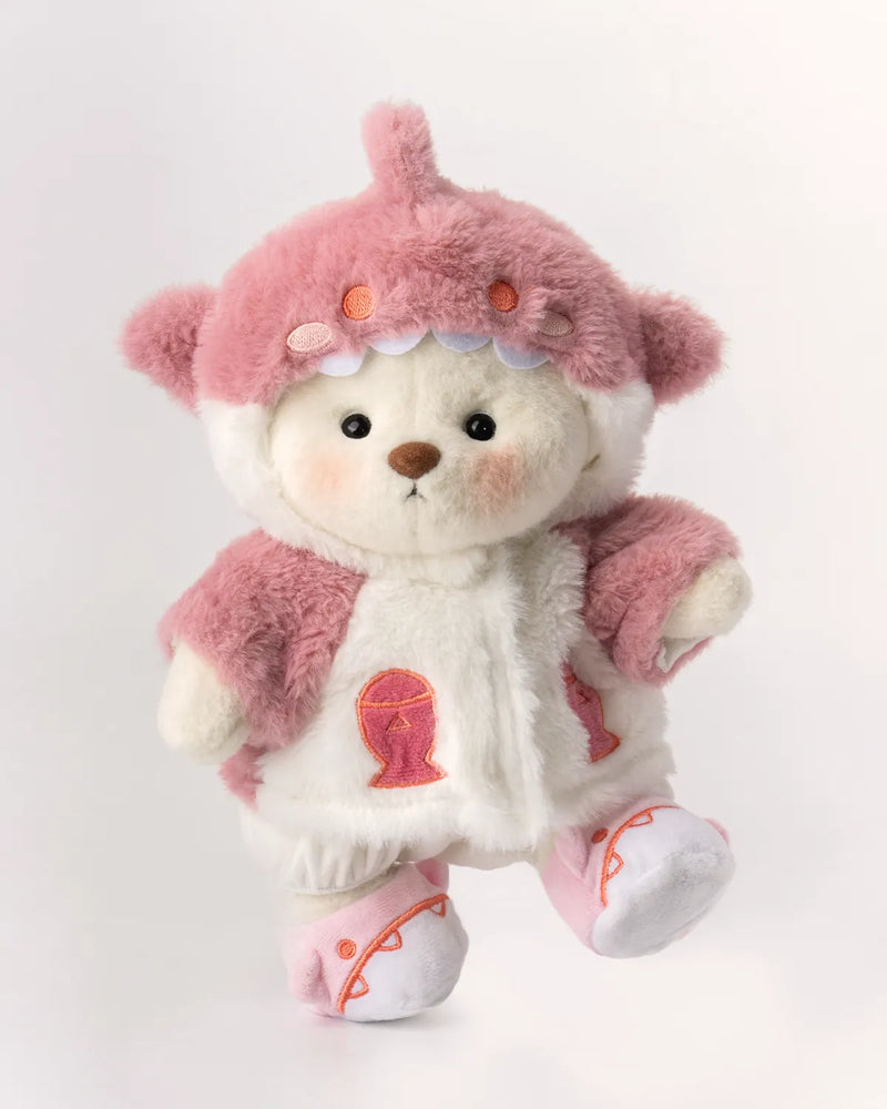 Urso Tubarão Peludo Rosa™ | Urso de Pelúcia Feito à Mão
